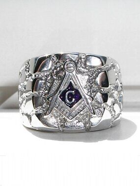 STAINLESS STEEL Men’s Masonic Nugget Ring